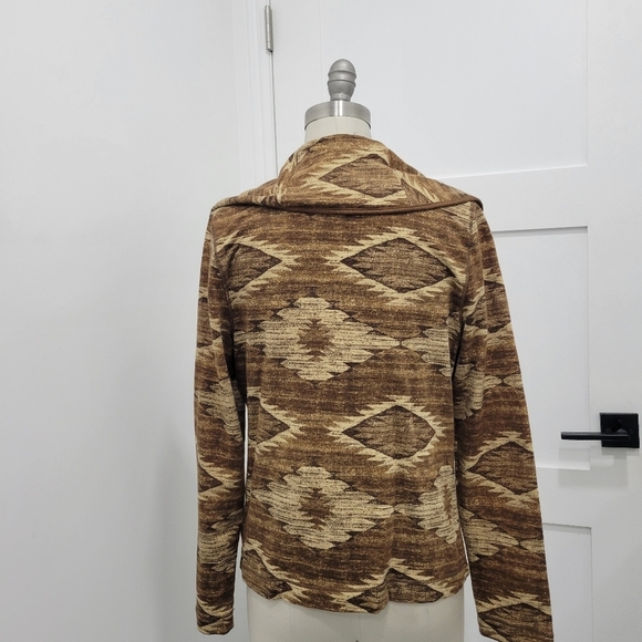 LRL Lauren Jeans Woman's Knit Aztec Print Cotton Jacket Size M - Picture 5 of 12
